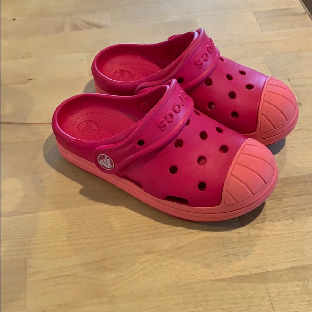 Pink toddler crocs